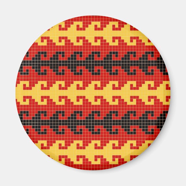 Imã Íman "Gancho" - vermelho/amarelo/preto (Frente)