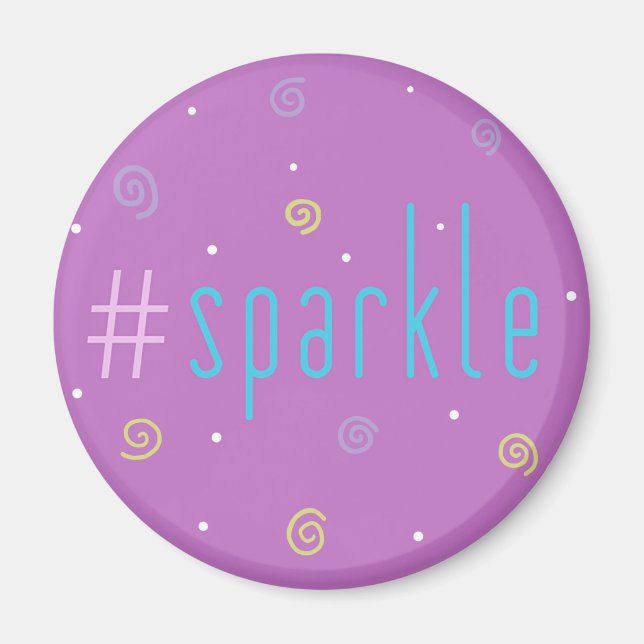 Imã Íman inspiracional - Hashtag rosa Mag #sparkle! (Frente)