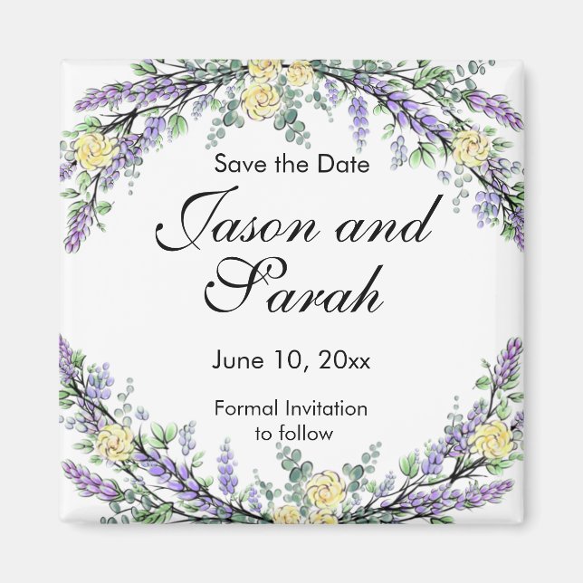 Imã Íman lavanda de rosas amarelas do eucalipto (Frente)