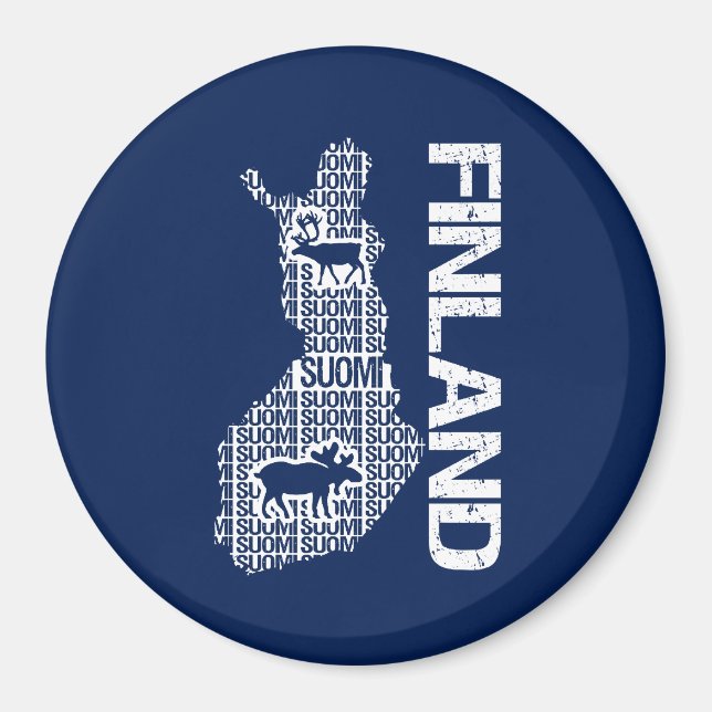 Imã Íman MAPA FINLÂNDIA personalizável (Frente)