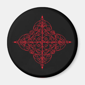 Imã Íman ornamental vermelho e preto