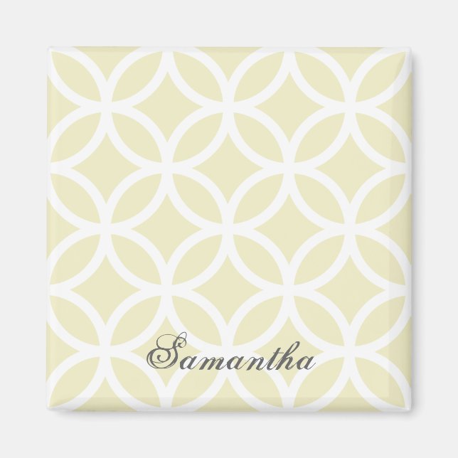 Imã Íman Personalizado com Padrão de Diamante Amarelo (Frente)