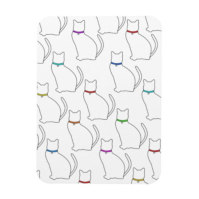 Ímã Íman Personalizado de Gatos e Colarinhos (Vertical)
