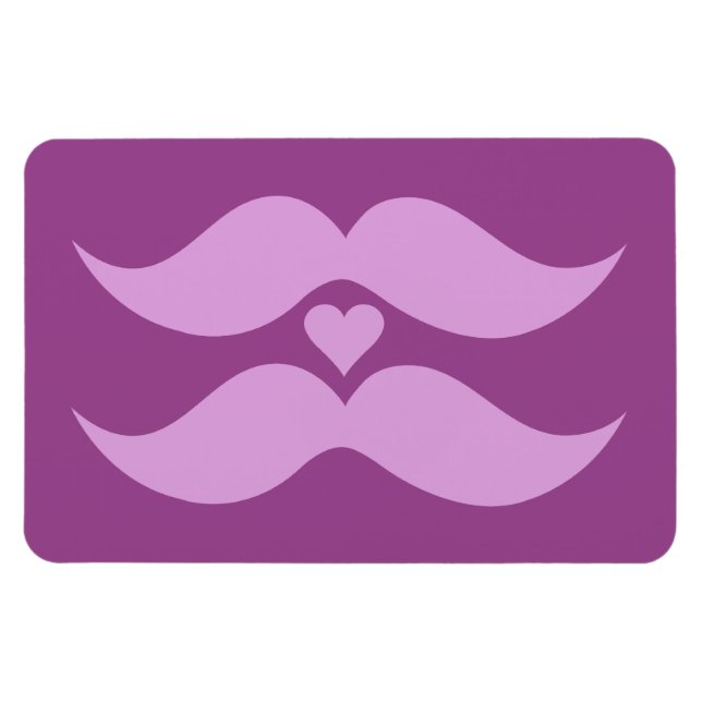 Ímã Íman personalizado Pink Mustaches (Horizontal)