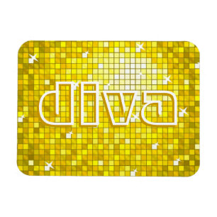 Ímã Íman premium "diva" amarelo Azulejos
