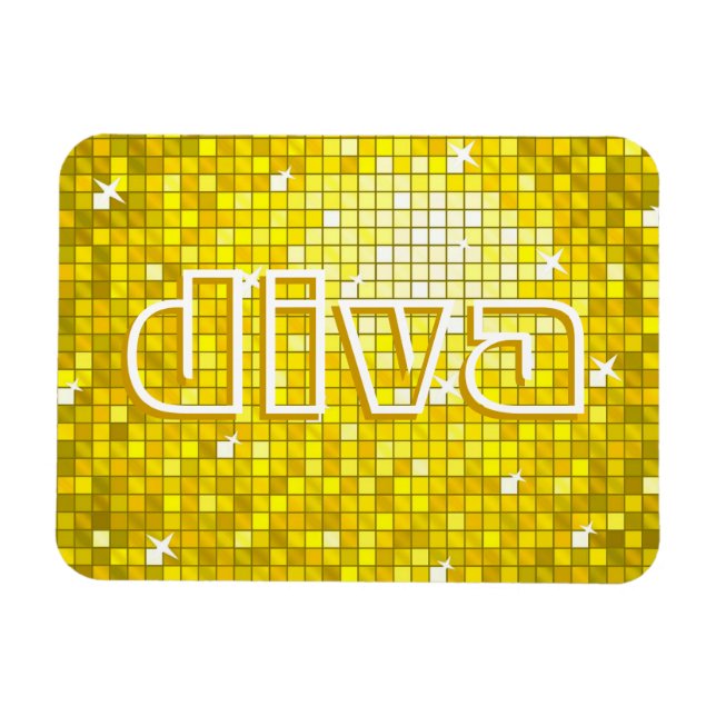 Ímã Íman premium "diva" amarelo Azulejos (Horizontal)