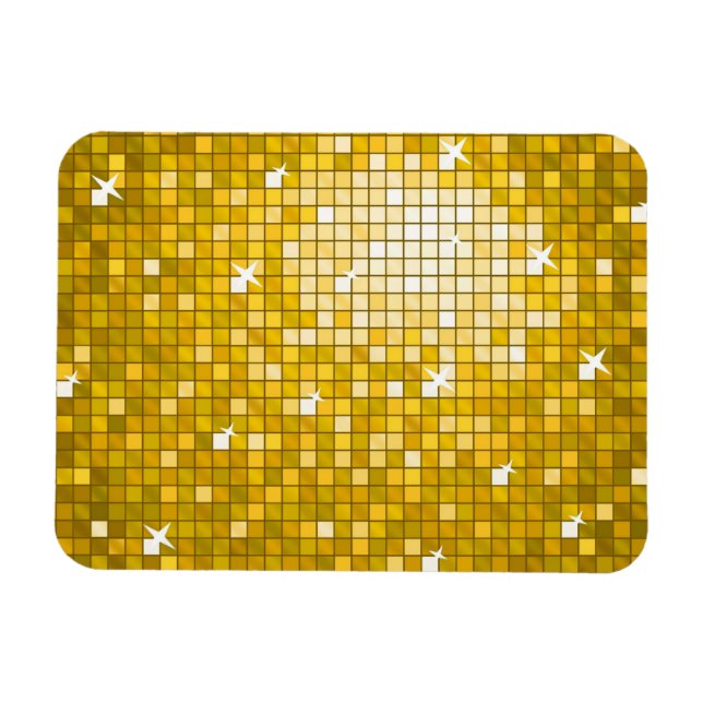 Ímã Íman premium "Dourado" de Azulejos de Disco (Horizontal)