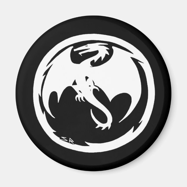 Imã Íman preto do Dragão Branco (Frente)