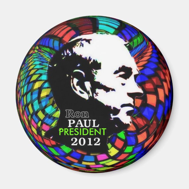 Imã Íman Psicodélico Ron Paul 2012 (Frente)