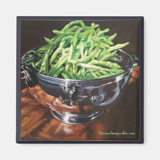 Imã Íman quadrado com feijão verde em prata