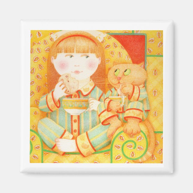 Imã Íman quadrado SNACK BEDTIME - Branco (Frente)