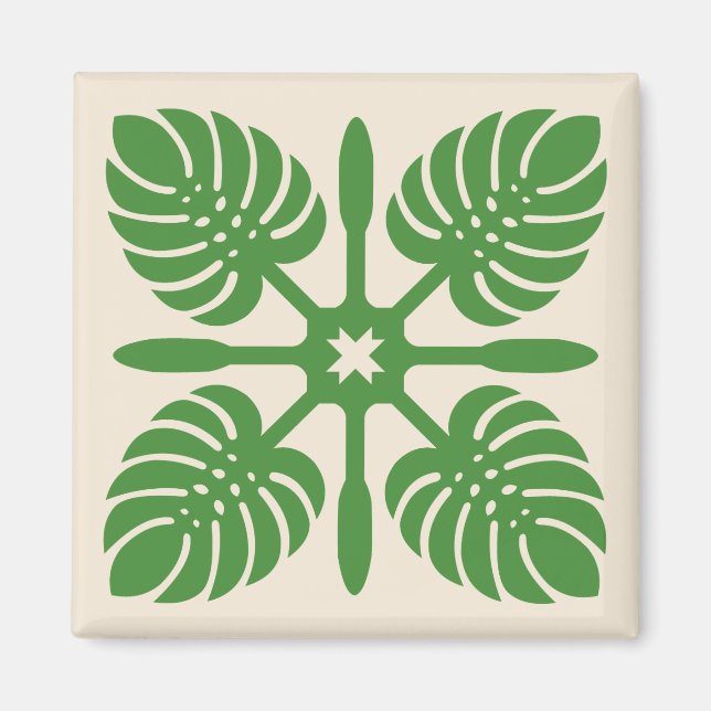 Imã Íman QUILT HAWAIIAN- Monstera (Frente)