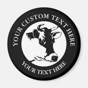 Imã Íman redondo clássico de texto personalizado de