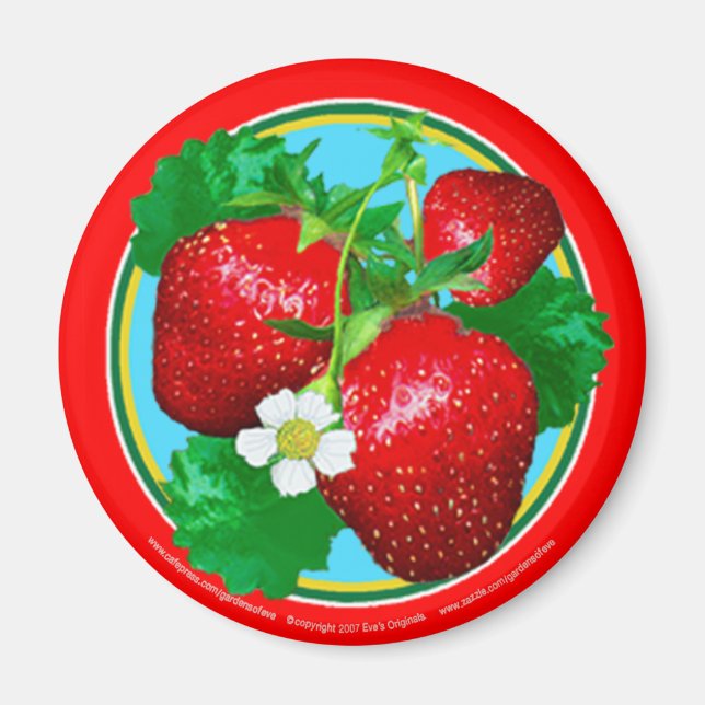 Imã Íman redondo STRAWBERRIES (Frente)