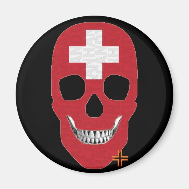 Imã Íman redondo Suiça HANDSKULL B2 (Frente)