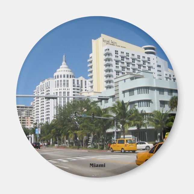 Imã Íman refrigerador Miami Cityscape (Frente)