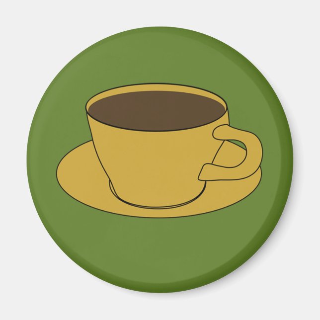 Imã Íman refrigerador para copa de café dos anos 70 (Frente)
