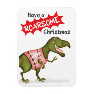 Ímã Íman 'Roarsome Christmas', um dinossauro bonito de