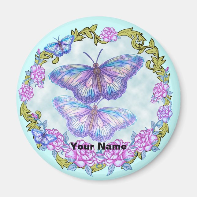 Imã Íman Rosa borboleta (Frente)