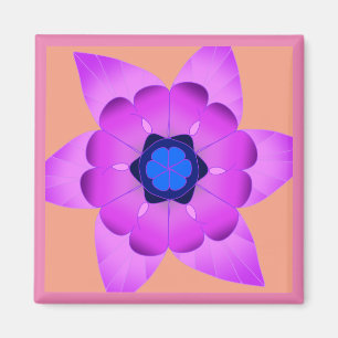 Imã Íman rosa e azul Flor
