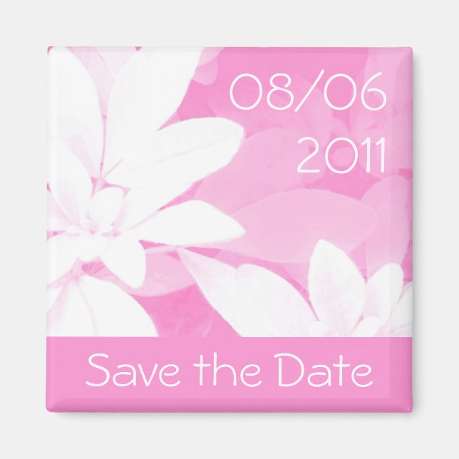 Imã Íman 'Save the Date' (Salvar a Data) com faixa ros (Frente)