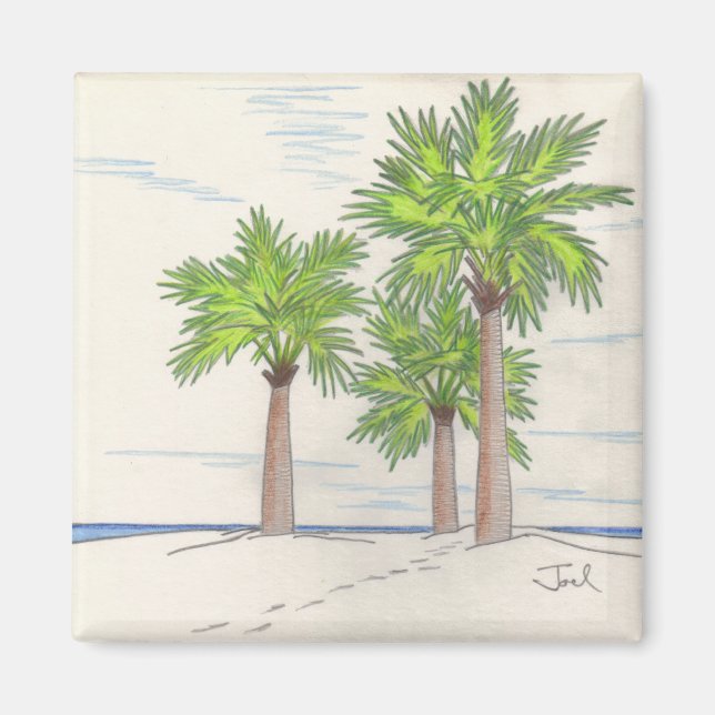 Imã Íman TRÊS PALMS (quadrado) (Frente)