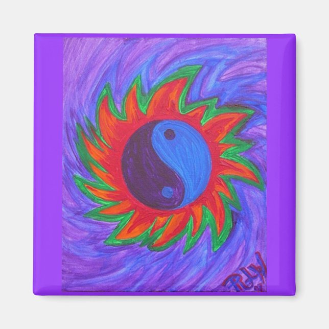 Imã íman - vibração yin & yang (Frente)