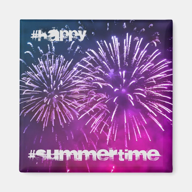 Imã Iman violet fireworks summer night (Frente)