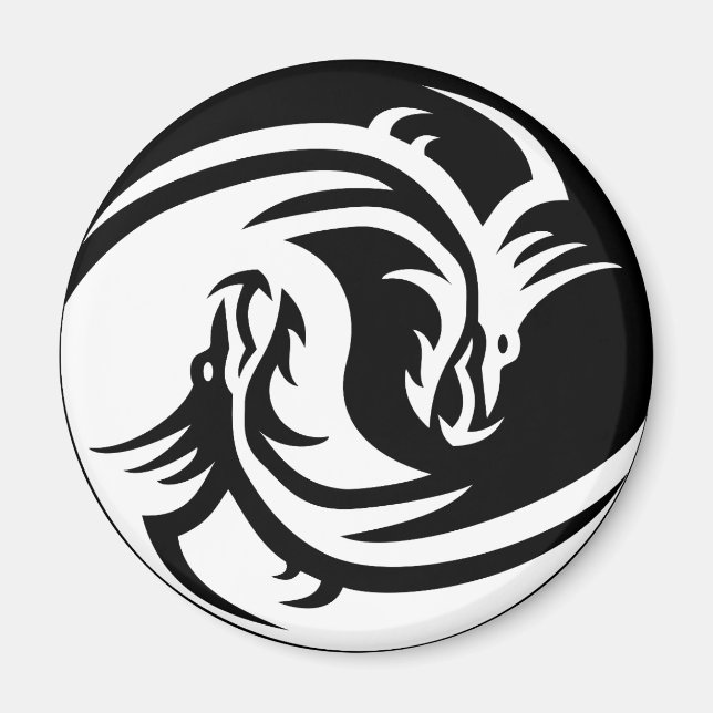 Imã íman yin yang dragons (Frente)