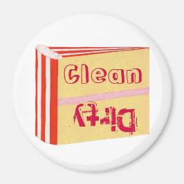 Imã Ímanes de lavadora de louça limpa suja, Bolo branc