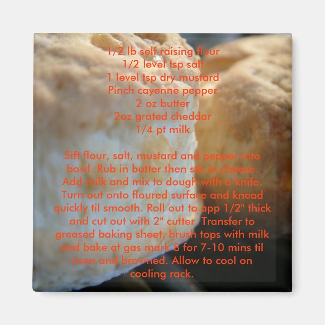 Imã Ímanes de receita - Scones de queijo (Frente)