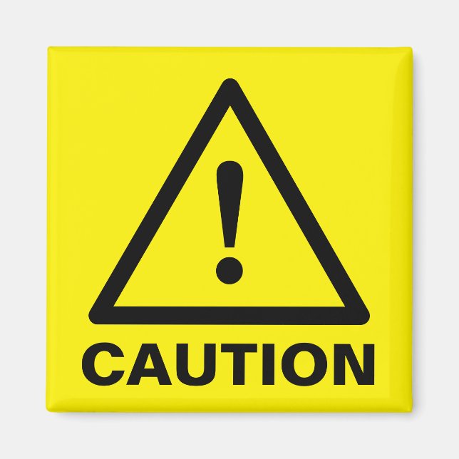 Imã Ímanes de sinal de precaução amarelo personalizado (Frente)