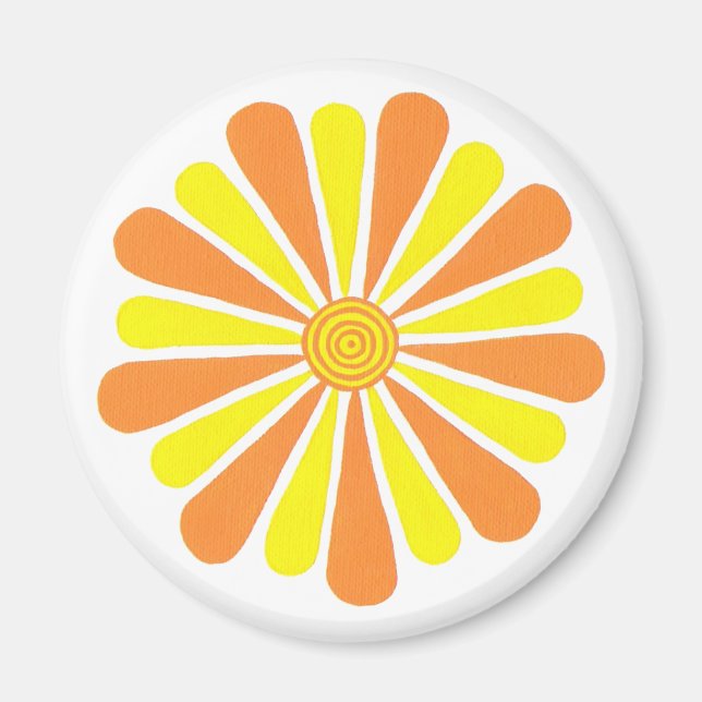 Imã Ímanes laranja e amarelo de girassol (Frente)