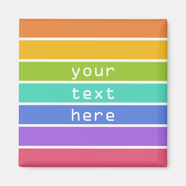 Imã Ímanes personalizados das cores do arco-íris (Frente)