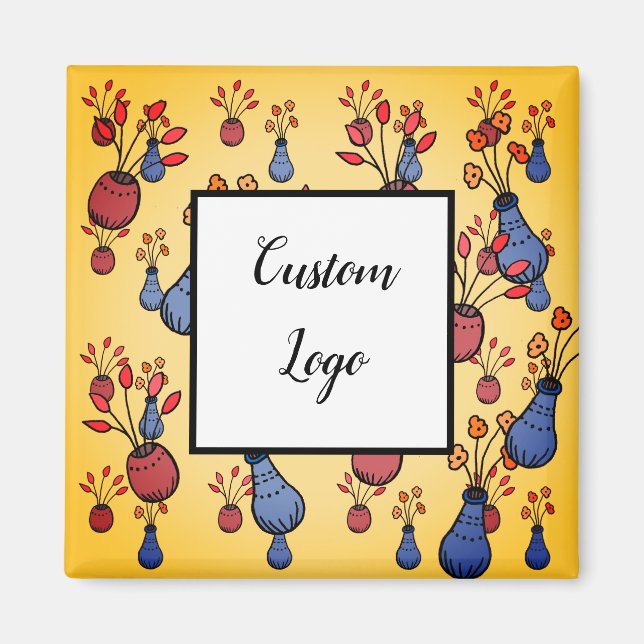 Imã Ímanes quadrados de logotipo personalizado, substi (Frente)