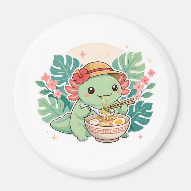 Imã Ímãs adoráveis de axolote verde (Frente)