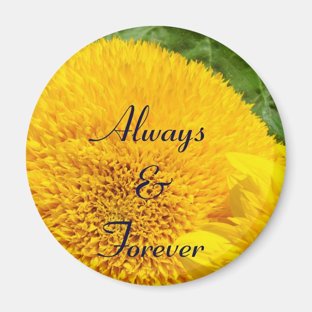 Imã Ímãs Always & Forever Casamento Girassol Amarelo (Frente)