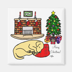 Imã Ímãs amarelos do Natal de labrador retriever