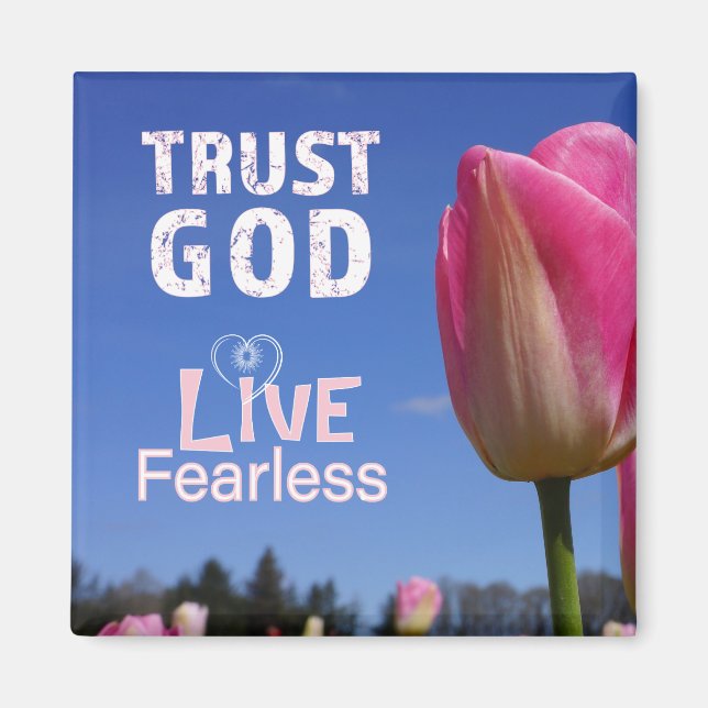 Imã Ímãs Cristãos Presentes Confie em Deus Viva sem Me (Frente)