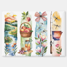 Imã Ímãs de Aquarela Southern Charm | Cesta de Pêssego