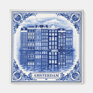 Imã Ímãs de casas do canal de Amsterdã no estilo Delft