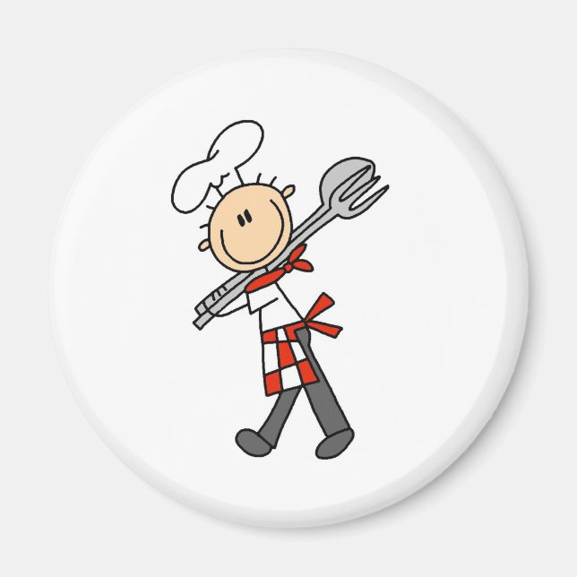 Imã Ímãs de Chefe de Cozinha com Pinças de Salada (Frente)