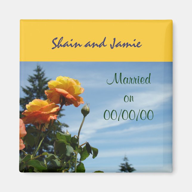 Imã Ímãs de Data de Casamento Lembranças de Casamento  (Frente)