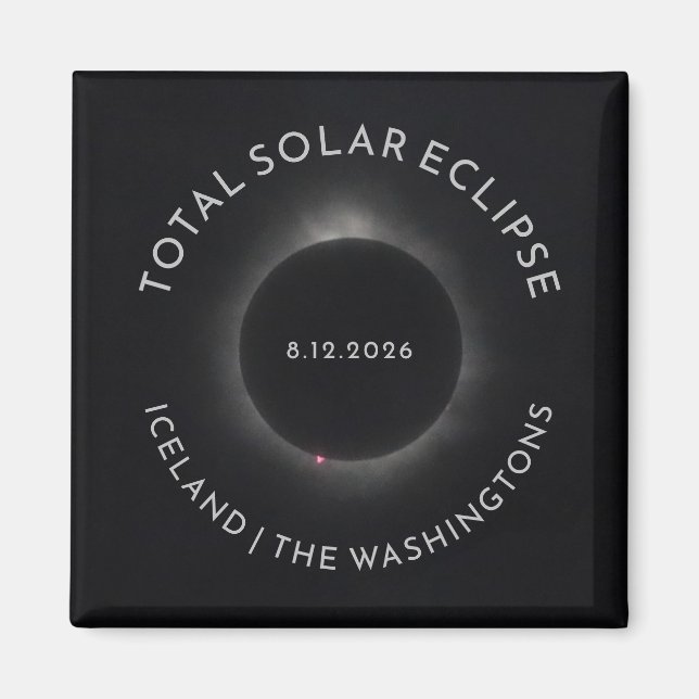 Imã Ímãs de eclipse solar total com texto personalizad (Frente)
