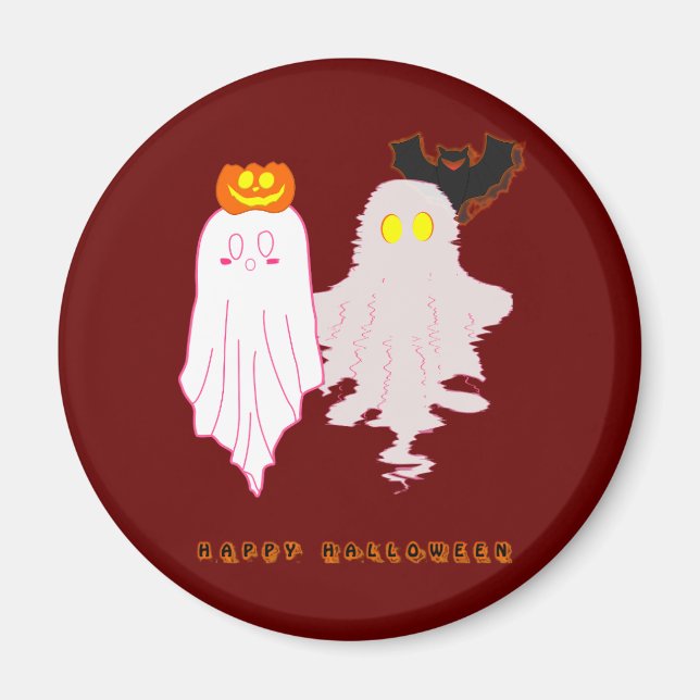 Imã Ímãs de Halloween de Fantasmas Bebês Fofos (Frente)