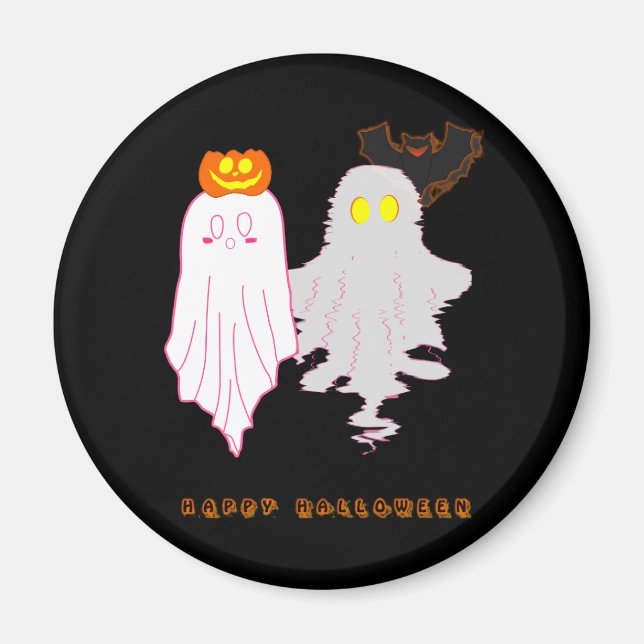 Imã Ímãs de Halloween de Fantasmas Bebês Fofos (Frente)