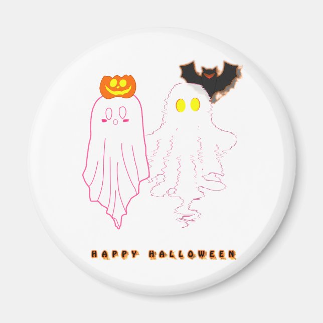 Imã Ímãs de Halloween de Fantasmas Bebês Fofos (Frente)