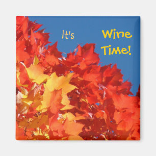 Imã Ímãs de Hora do Vinho Folhas de Outono Bebem Vinho