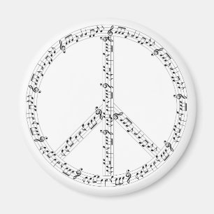 Imã Ímãs de Notas Musicais Símbolo da Paz Hippie