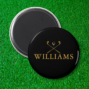Imã Ímãs de tacos de golfe personalizados preto e dour